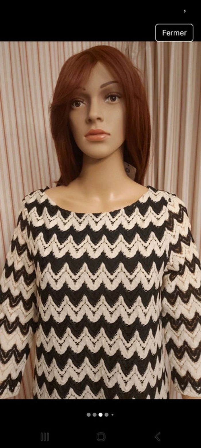 Robe Esprit Fr XL noir et blanc en parfait état - photo numéro 2