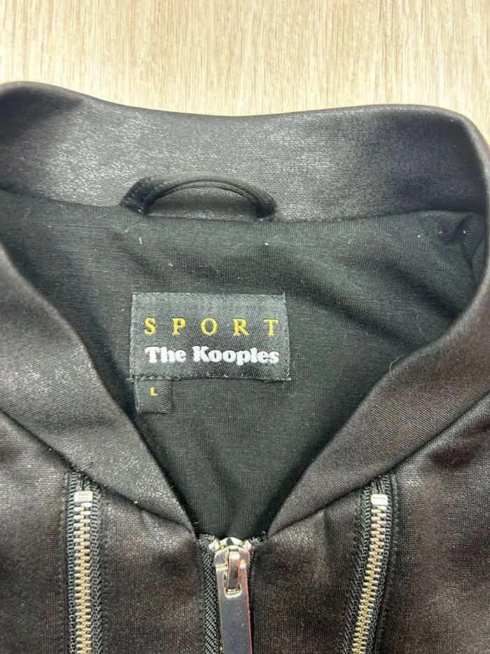 Veste noire The Kooples Sport effet cuir zippée homme taille L - photo numéro 3