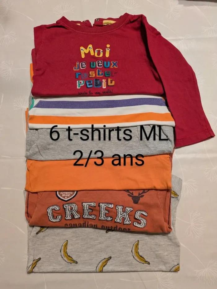 Lot de 6 t-shirts ML 2/3ans