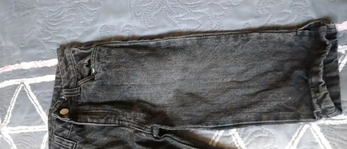 Pantacourt en jean avec broderies gris fille 8 ans lotus spirit - photo numéro 4