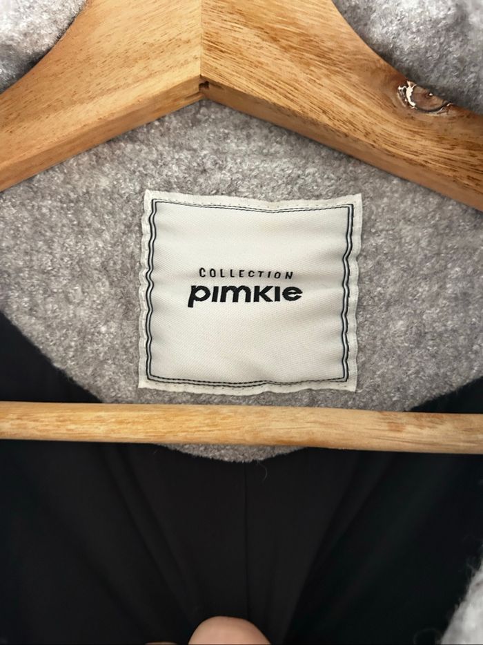 Manteau gris avec laine - photo numéro 3