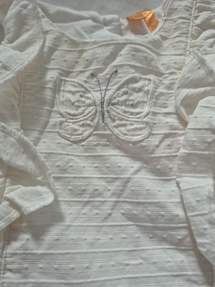 Robe blanche papillon 3 mois orchestra 60 cm - photo numéro 2
