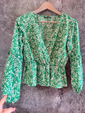 Blouse fleurie femme Shein taille S Blusa floral mujer Blusa floreale donna Blumenbluse Damen