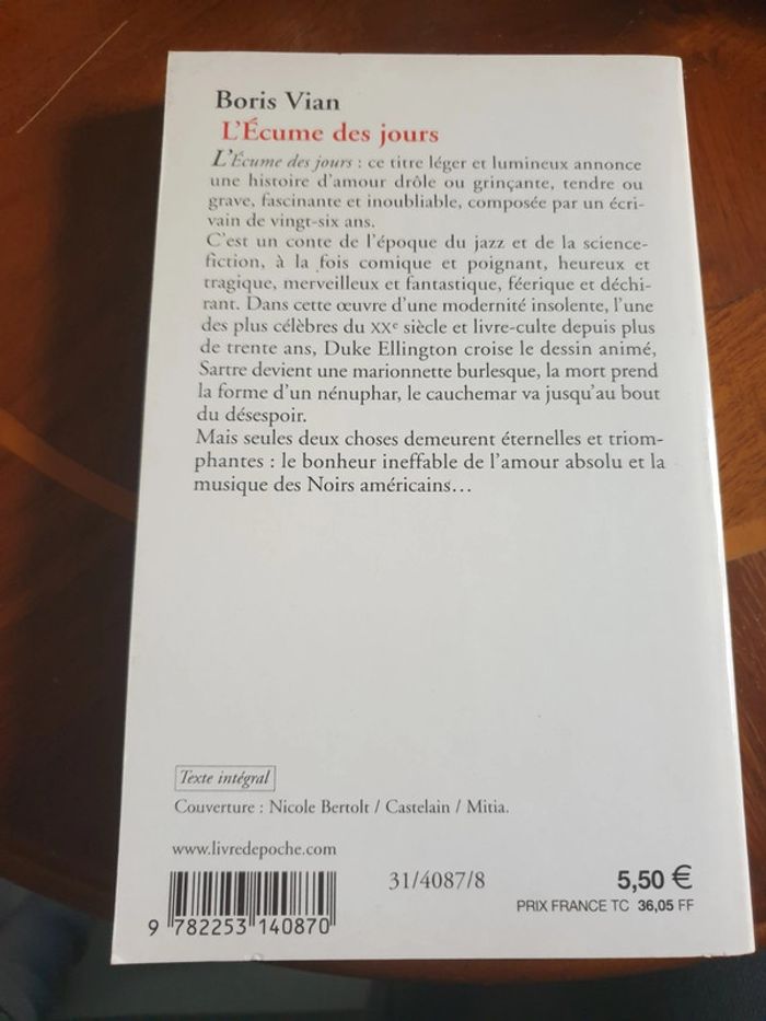 Livre L'écume des jours - photo numéro 2