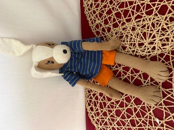 Doudou chien 100 % coton, L'oiseau Bateau, Blankie/Lovey/Newborn toy