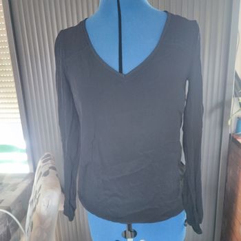 Haut voilage non transparent Naf Naf manches longues noir 34 XS