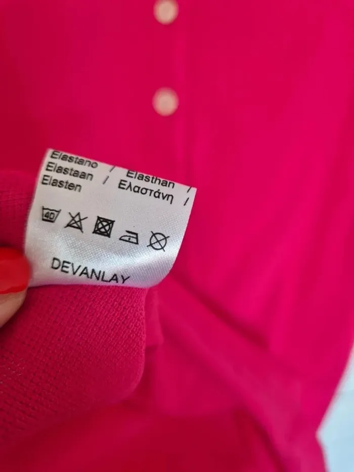 Polo lacoste femme rose taille S 36 nid d'abeille - photo numéro 6