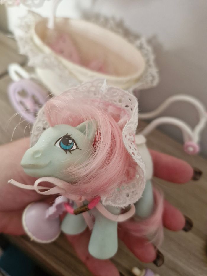 Vintage 1985 mon  petit poney génération 1 bébé avec landau - photo numéro 8