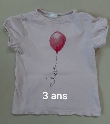 Tee-shirt manches courtes fille - ballon - Kiabi - 3 ans