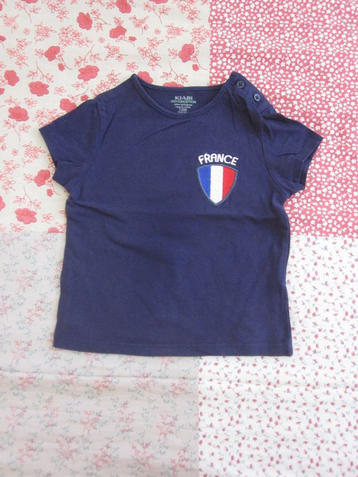 T-Shirt manches courtes bleu marine 12 mois