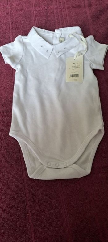 Body chemisier Natalys neuf taille 3 mois