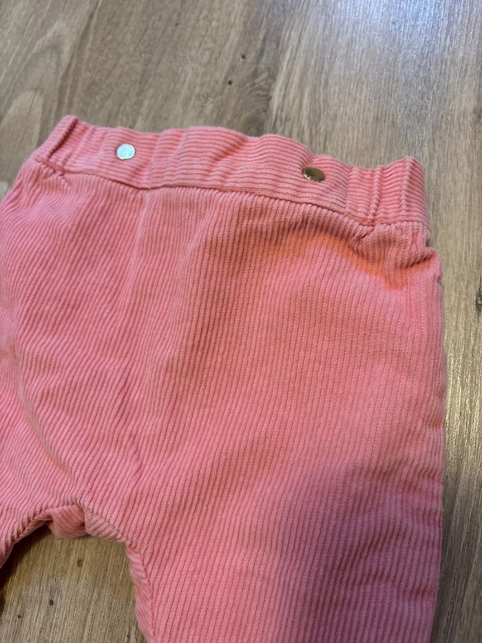 Pantalon rose côtelé Jacadi 3 mois - photo numéro 2