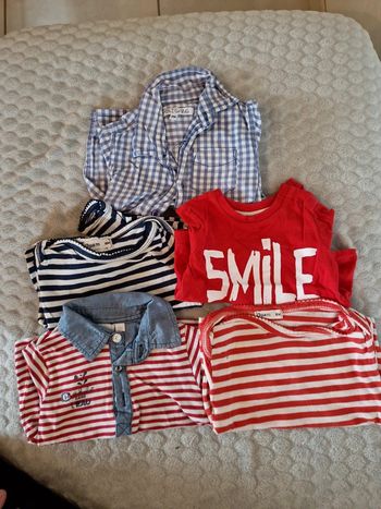Lot t shirt manche longue bébé 6 mois