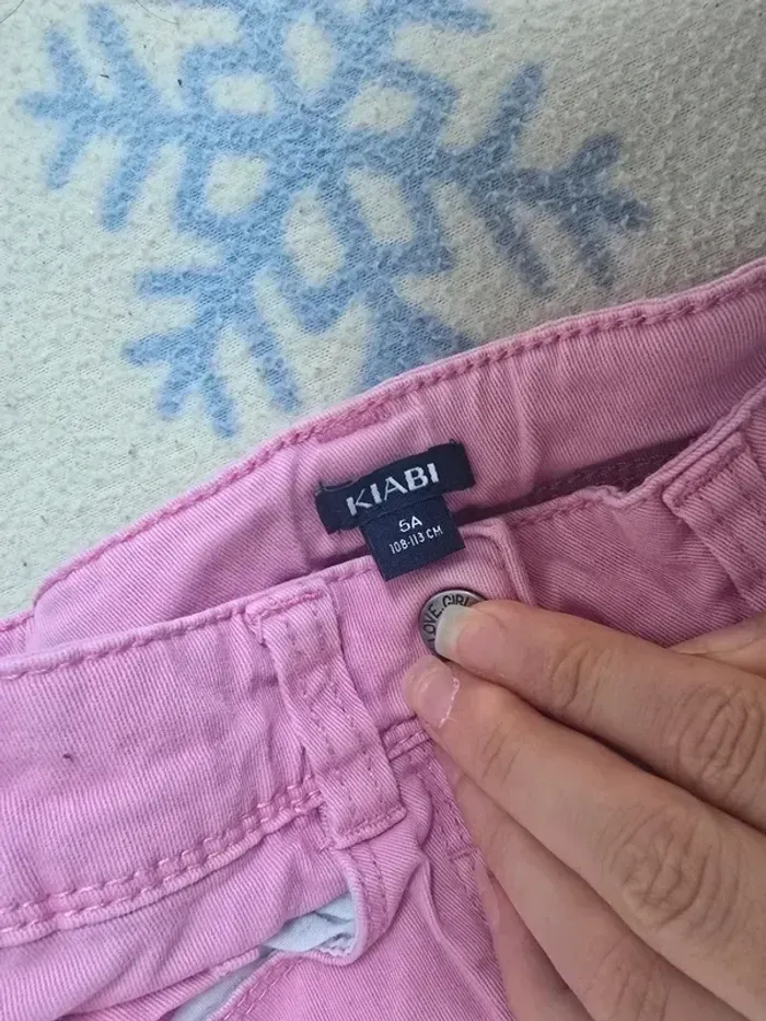 pantalon rose en taille 6 ans de la marque kiabi avec taille réglable - photo numéro 2
