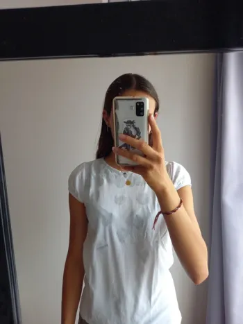 Tee-shirt manches courtes blanc okaïdi