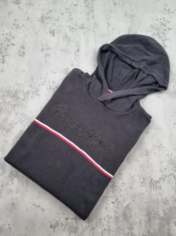 Sweat à capuche Tommy Hilfiger noir – Taille L Homme (mesures en photos)