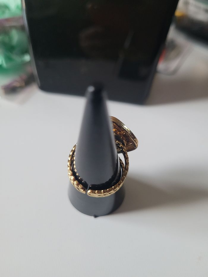 Bague upcyclé avec joli bouton - photo numéro 5