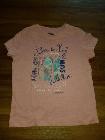 T-shirt rose garçon planche de surf