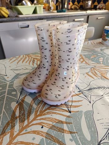 Bottes motif chat rose taille 24