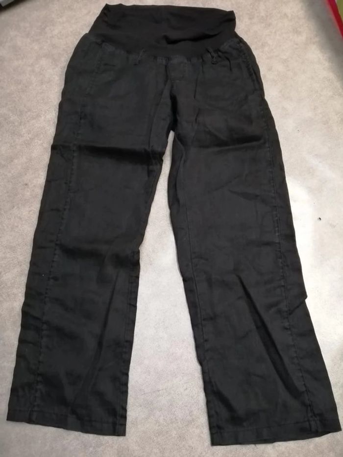pantalon lin grossesse maternité taille 34