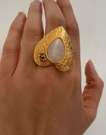 Bague ajustable doré acier inoxydable