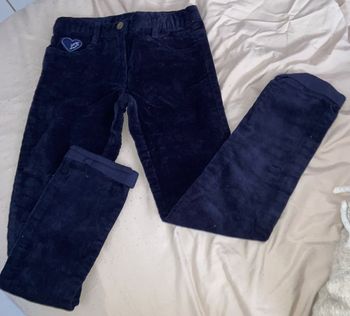 Pantalon cotele bleu effet velours 8 ans