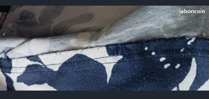 Robe à fleurs, évasée, blanc bleu marine - photo numéro 4