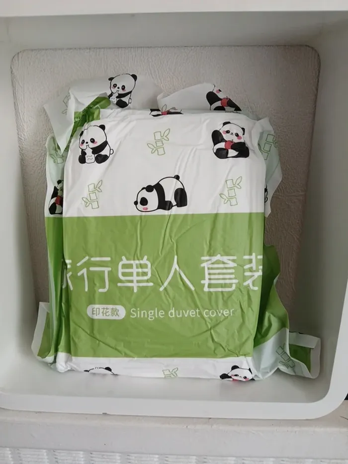 Ensemble de lit jetable à motif panda 1 personne