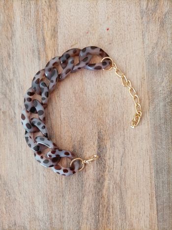 Bracelet chaîne épaisse acrylique clear Panthère