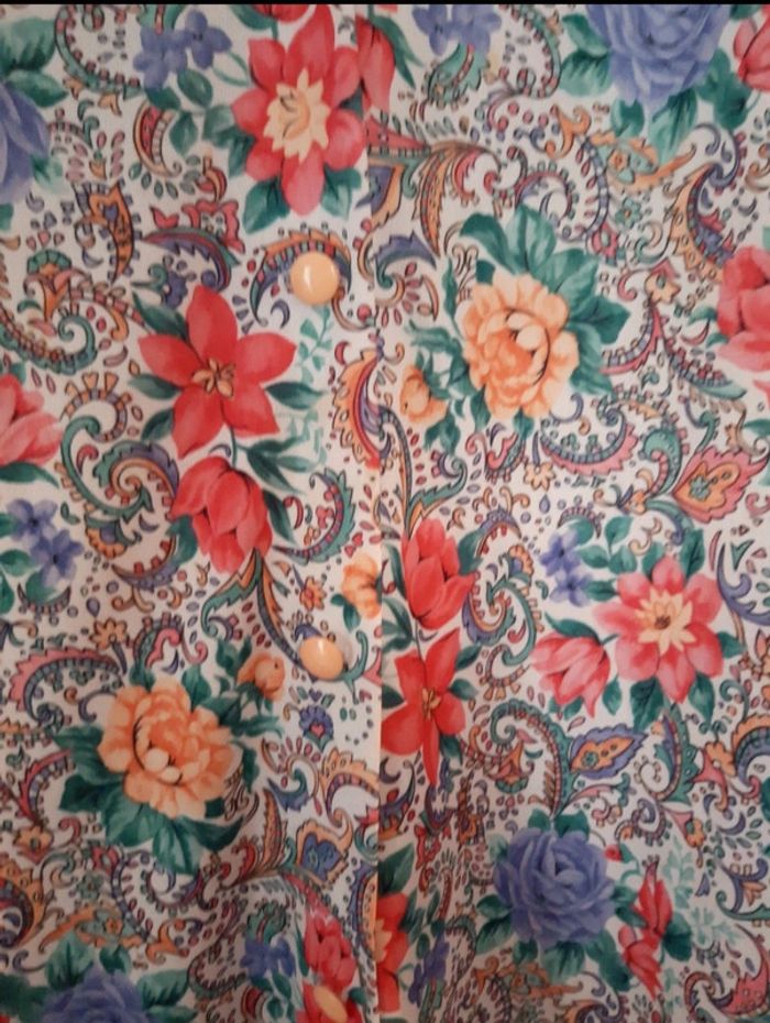 Robe vintage fleurie à plis - Fabriquée en France - photo numéro 2