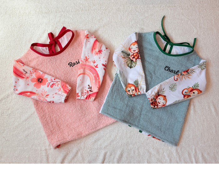 Tablier (bavoir manches longues) motifs Arc-en-ciel T.18-24 mois - photo numéro 9