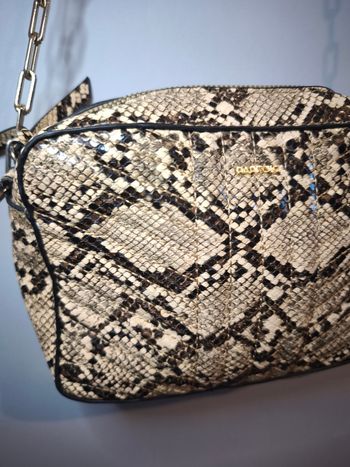 Sac bandoulière effet python DAPHNÉA – Chaîne dorée – impeccable ✨