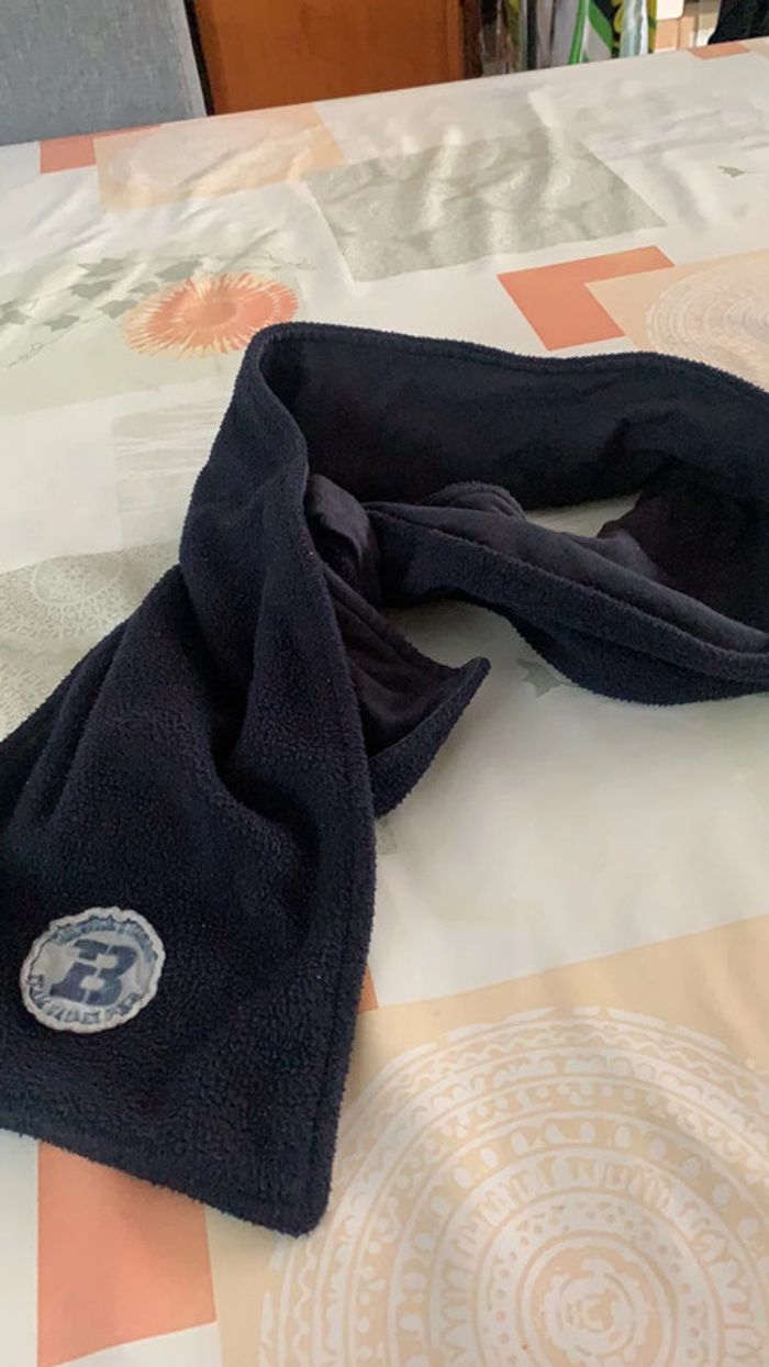 Écharpe enfant doublée bleu marine - photo numéro 3