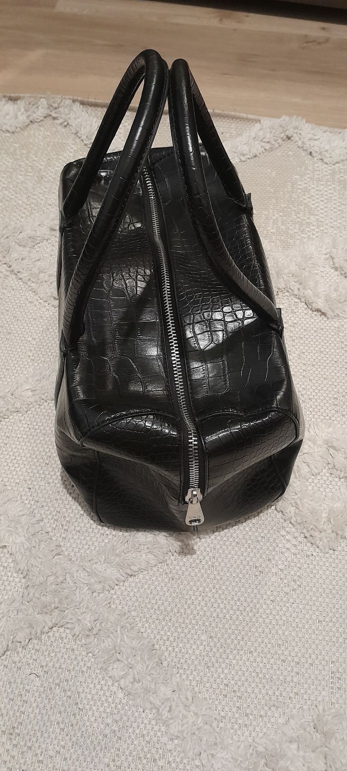 Sac à main noir avec motifs à écailles - photo numéro 2