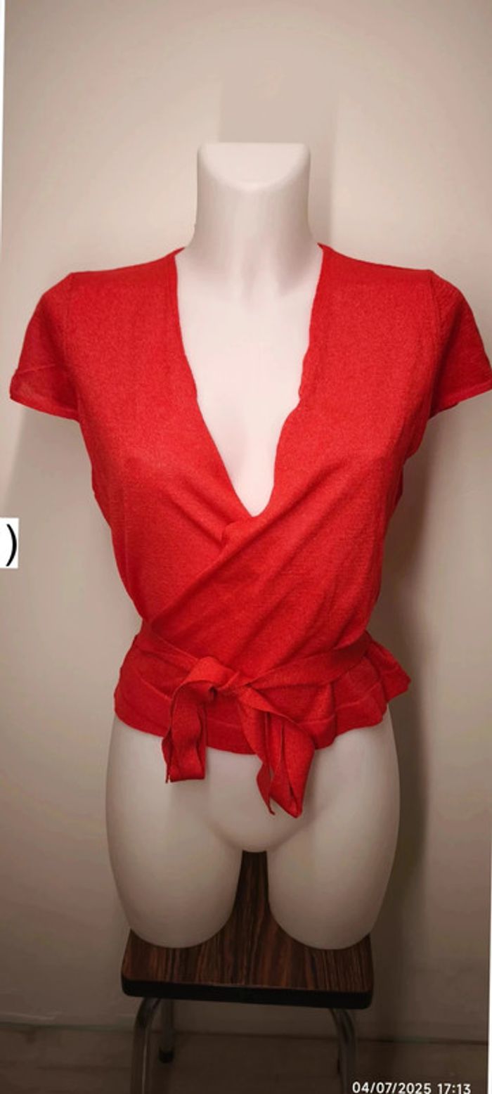 Haut Mango Femme Taille M Rouge