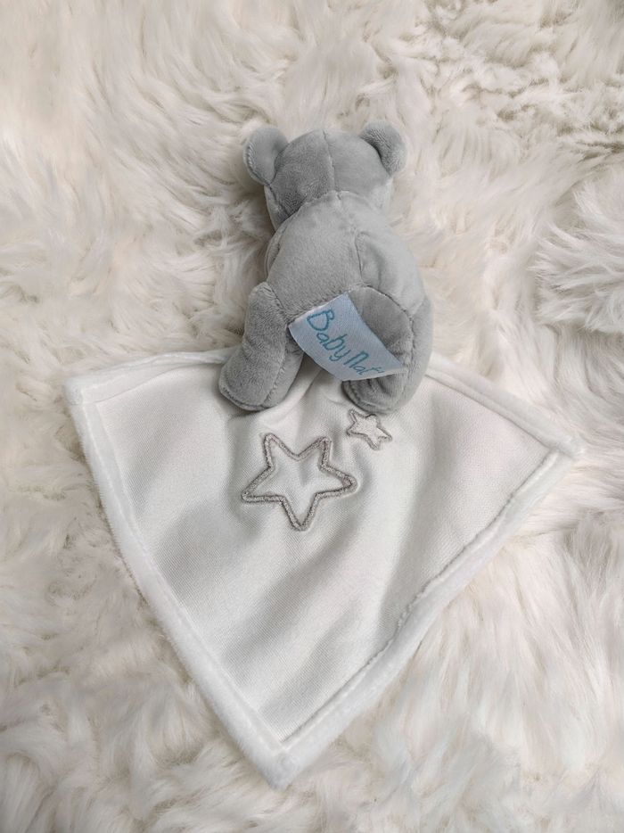 Doudou mouchoir Ours Gris blanc Étoiles Baby Nat BN0389 - photo numéro 4