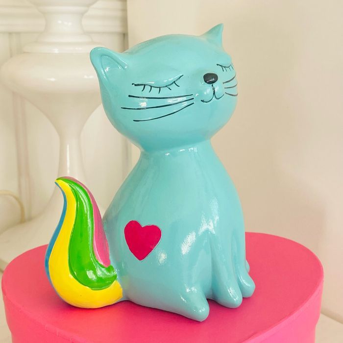 Tirelire chat siamois peint main - photo numéro 2