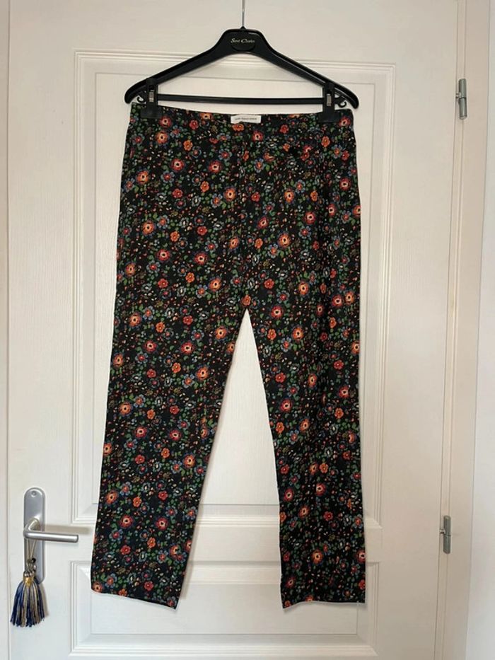 Pantalon fleuri côtelé - Isabel Marant étoile - 38 - photo numéro 5