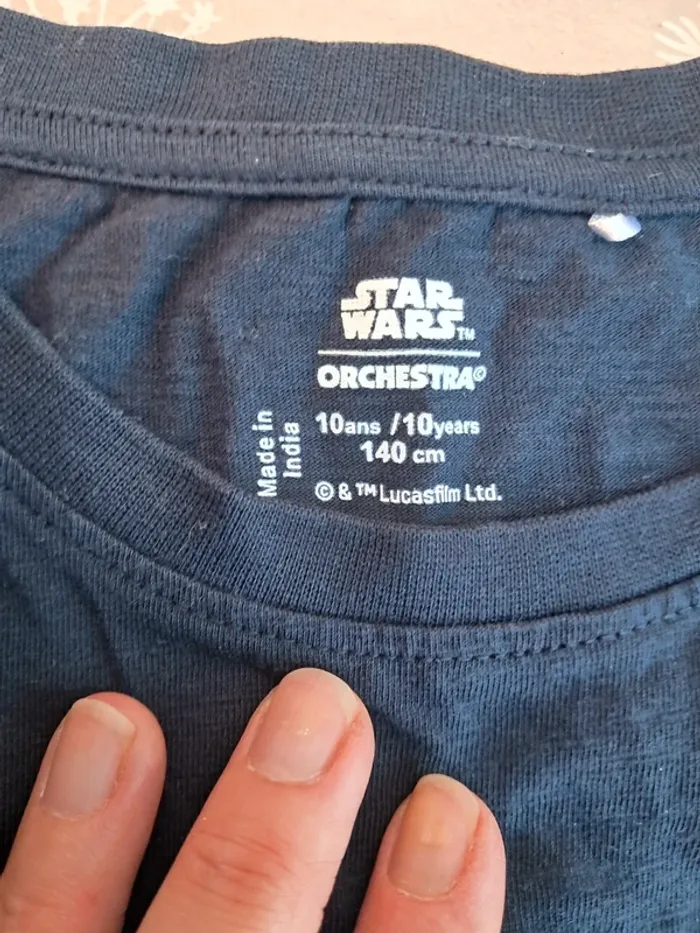 Beau tee-shirt Star Wars stormtrooper bleu, blanc, sequins, unisexe, mixte - T 10 ans - Orchestra 🏷 - photo numéro 5