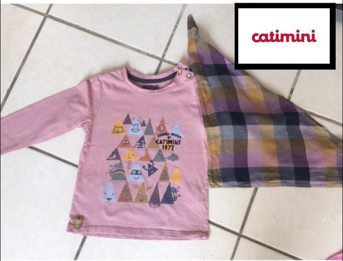T shirt et foulard assorti catimini 3 Ans