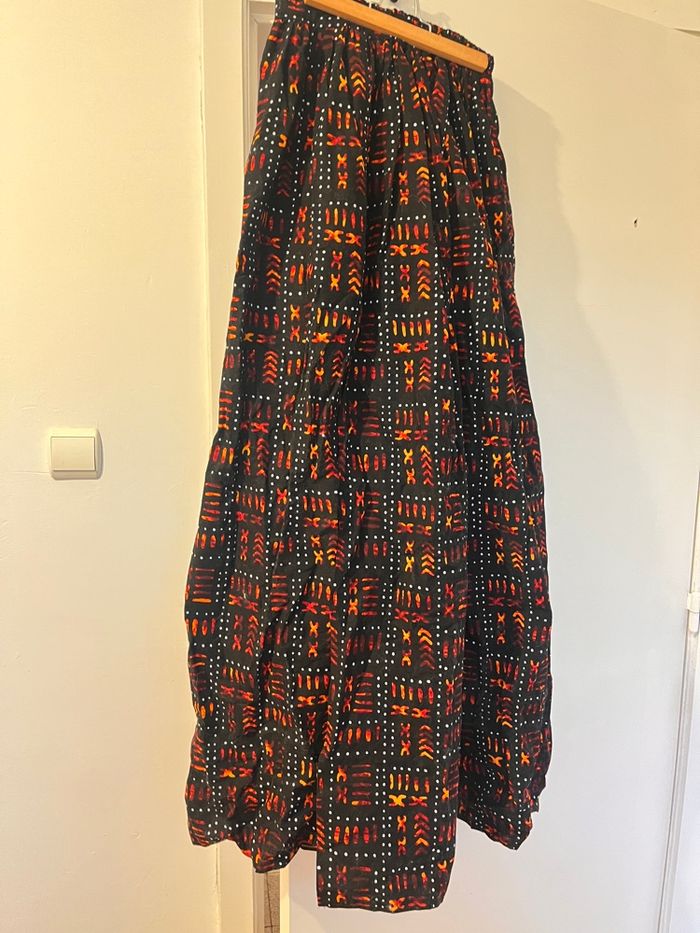 Jupe longue en tissu wax