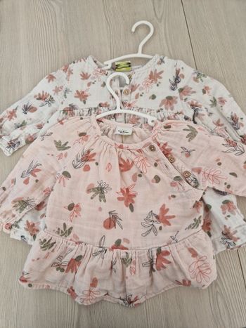 Lot de robes tunique gaz de coton 9 mois