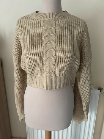 Pull court en maille, beige, NA-KD