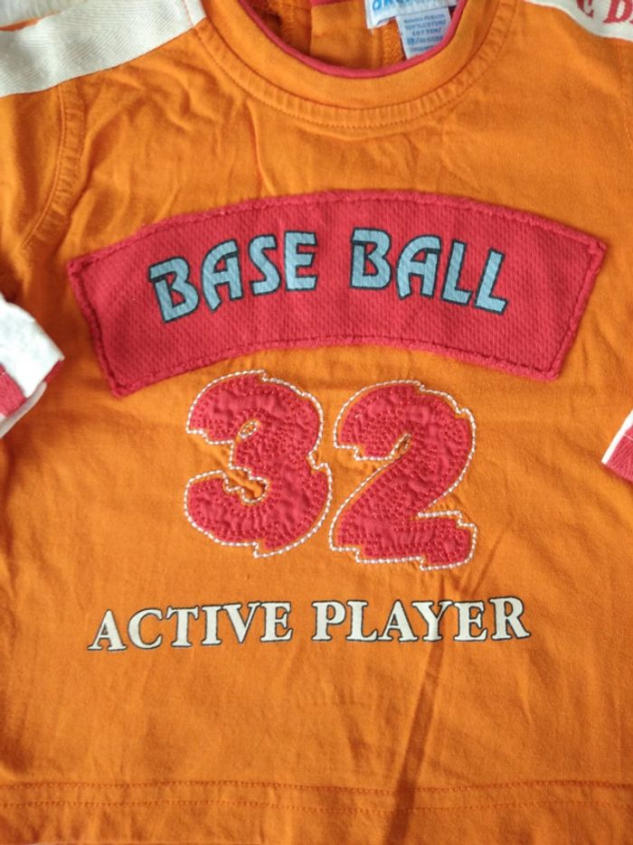 Tee shirt chemise manches longues Garçon 6 mois Base Ball Orchestra - photo numéro 4