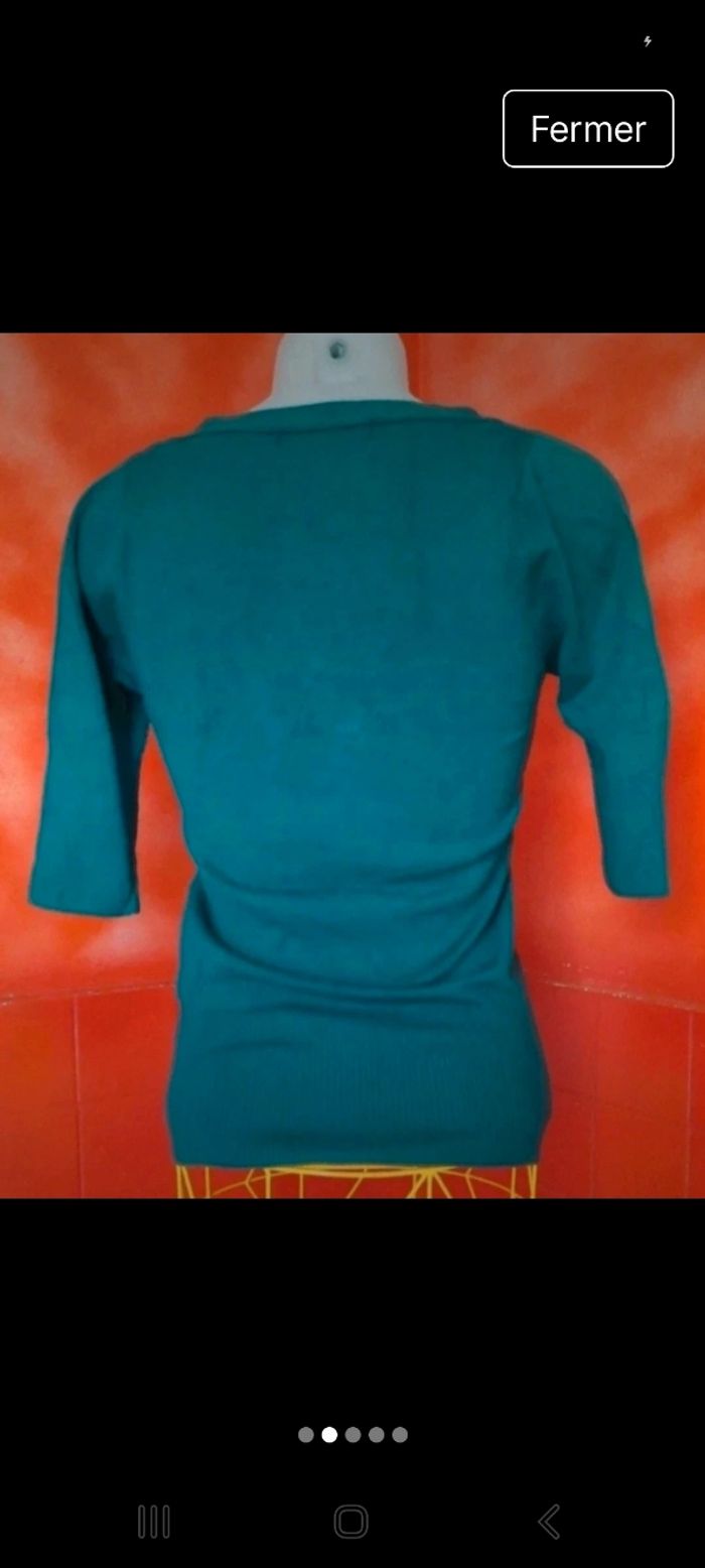 Pull grand col V et manches 3/4de chez zara - photo numéro 3