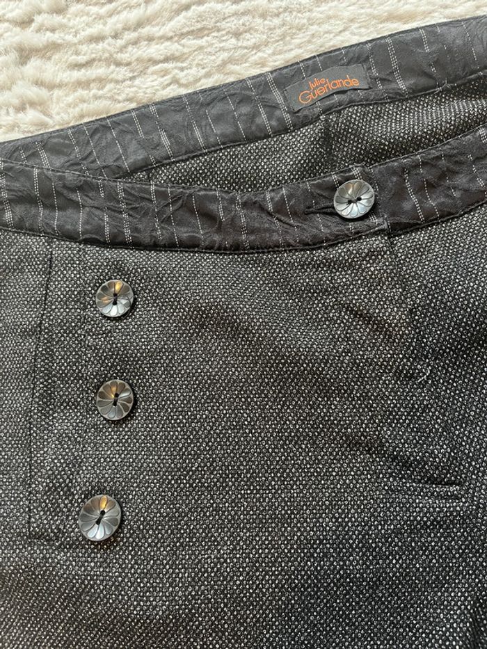 Ensemble habillé Julie Guerlande – Veste & pantalon gris foncé à motifs, taille 44 - photo numéro 6