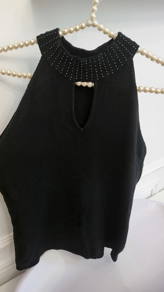 Pull sans manches col perlé taille unique - photo numéro 10