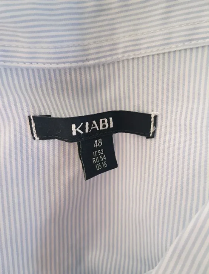 Chemise rayée bleu ciel/blanc Kiabi T 48 Neuve - photo numéro 4