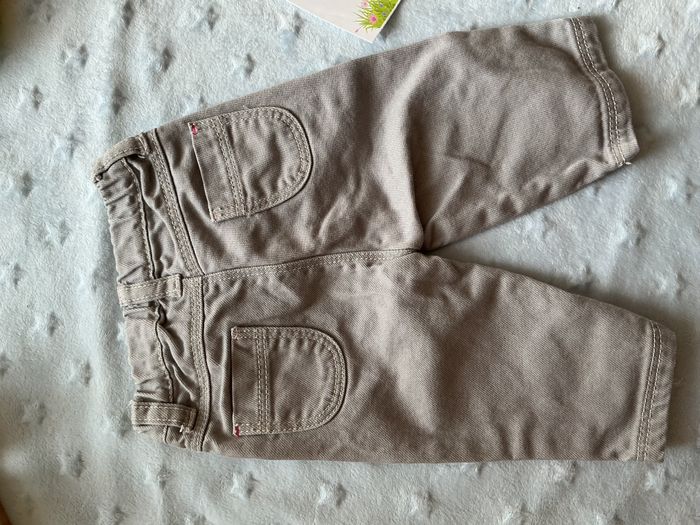 jean gris taille réglable noeud a la ceinture 3 mois grain de blé - photo numéro 7