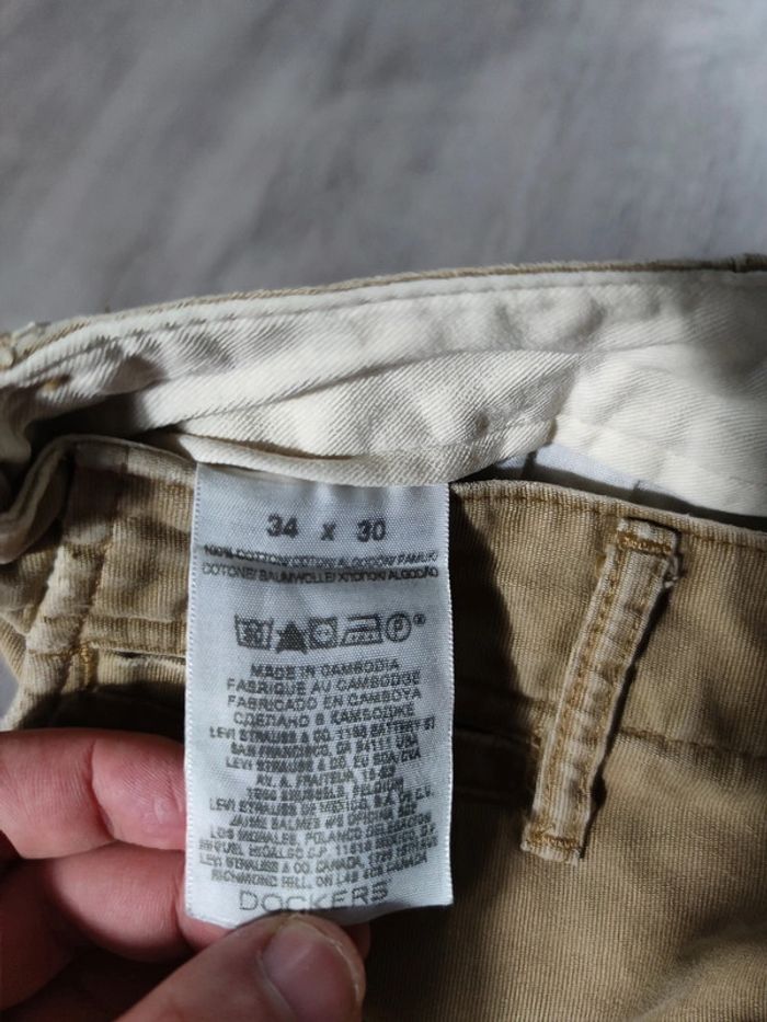 Pantalon Dockers Chino D2 Straight Fit Beige Taille W34-L30 Homme - photo numéro 5